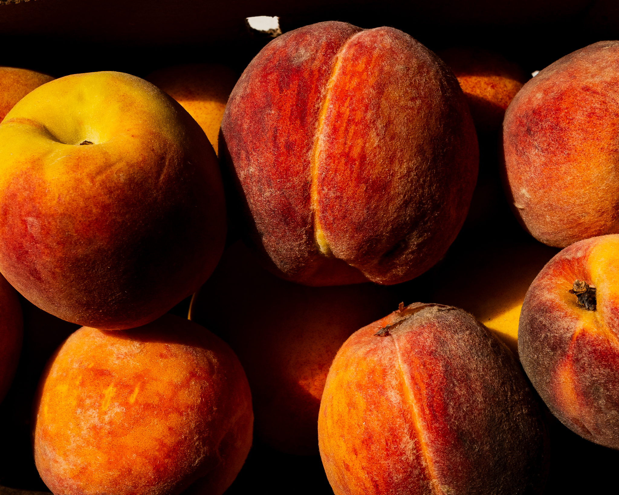 Peaches in a basket